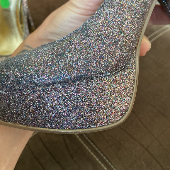 Steve Madden glitter pumps pink black platform size 8 5 1/2” heel 1” platform - Picture 11 of 11